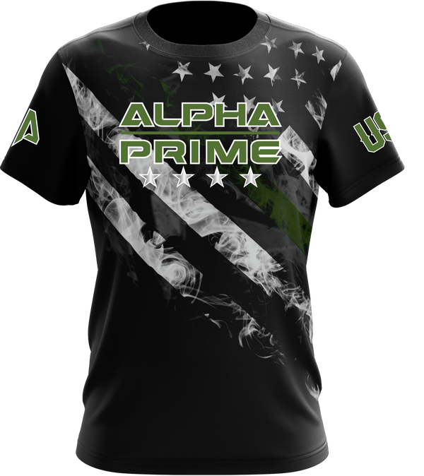Alpha Prime T-Shirt Hoodie - Grey/Red AP