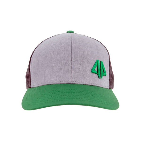 AP Retro Trucker Snapback Hat - Heather Grey & Red - Alpha Prime