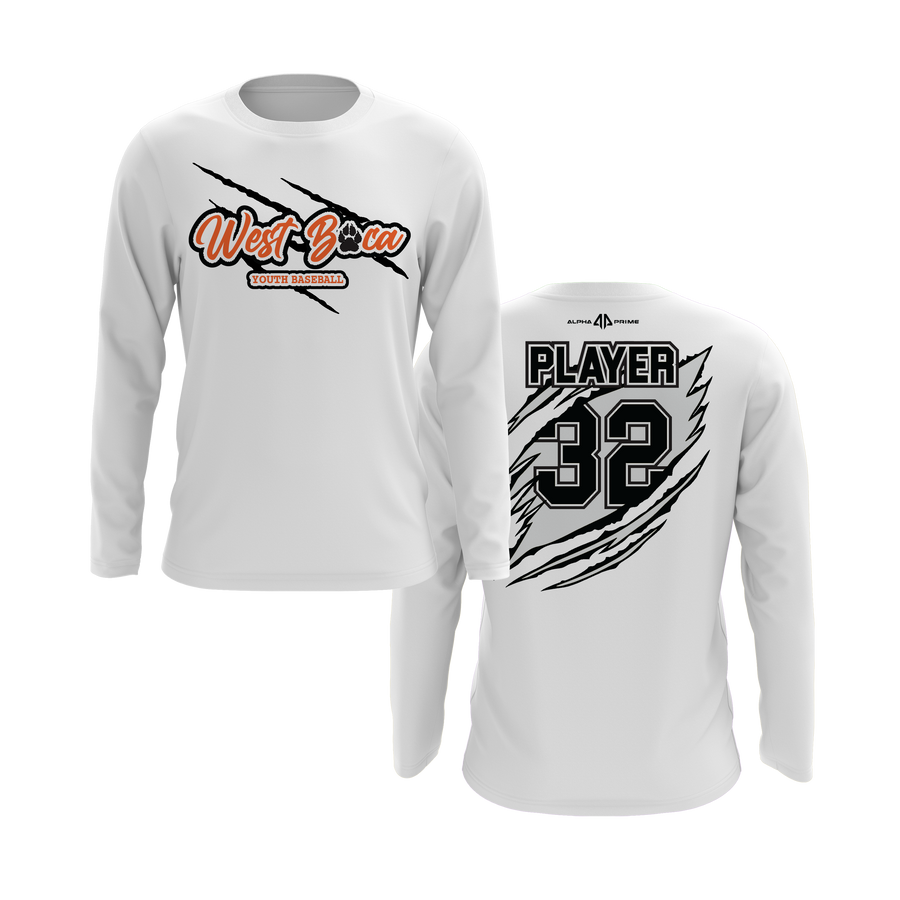 Personalized WBYB Long Sleeve Shirt - Black Team Claw Mark Logo