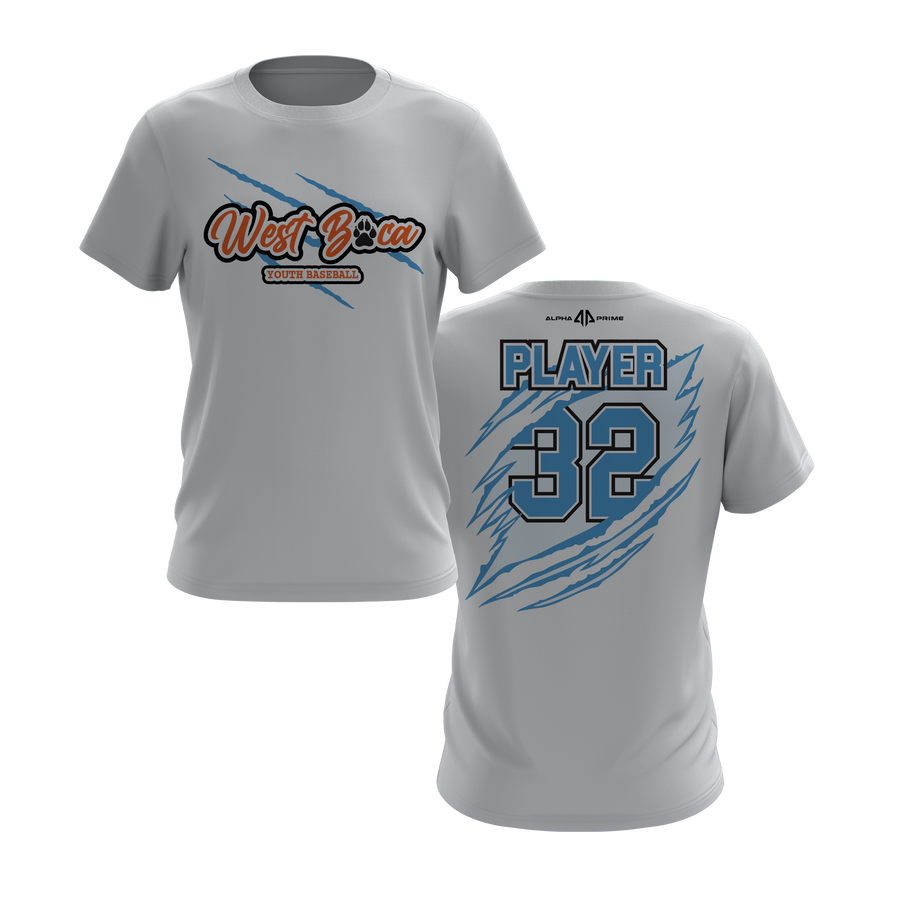 Personalized WBYB Short Sleeve Shirt - Columbia Blue Team Claw Mark Logo