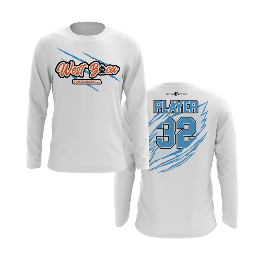 Personalized WBYB Long Sleeve Shirt - Columbia Blue Team Claw Mark Logo