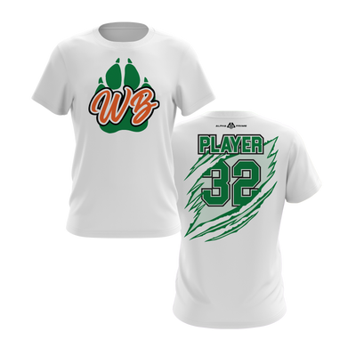 Personalized WBYB Short Sleeve Shirt - Green Team Paw Print Logo