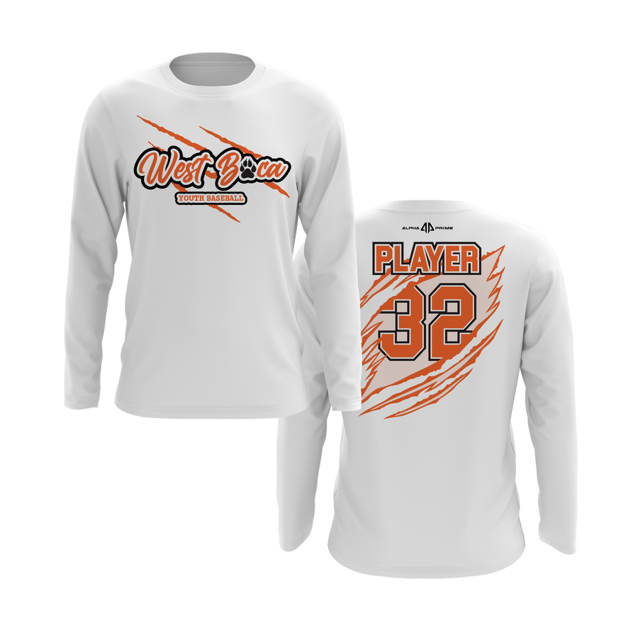 Personalized WBYB Long Sleeve Shirt - Orange Team Claw Mark Logo