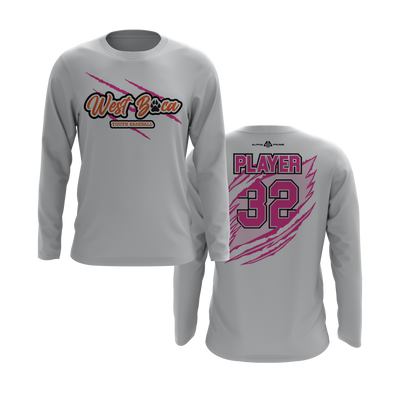 Personalized WBYB Long Sleeve Shirt - Pink Team Claw Mark Logo