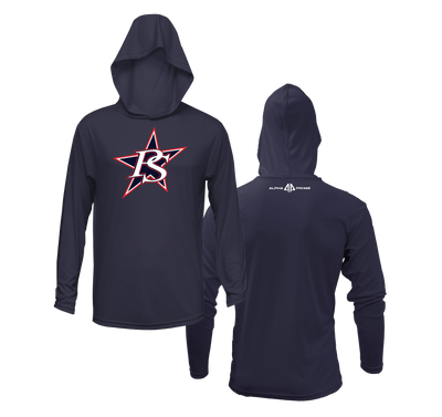 Plantation Stars Logo Navy Lightweight Hoodie DTF