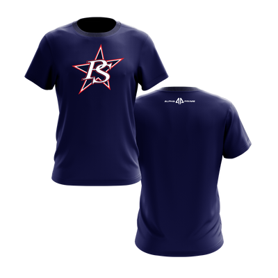 Plantation Stars Short Sleeve Navy Shirt DTF