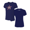 Plantation Stars Short Sleeve Women Navy Shirt DTF