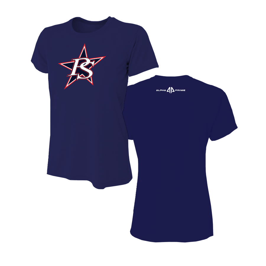 Plantation Stars Short Sleeve Women Navy Shirt DTF