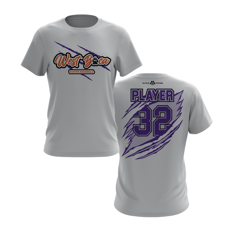 Personalized WBYB Short Sleeve Shirt - Purple Team Claw Mark Logo