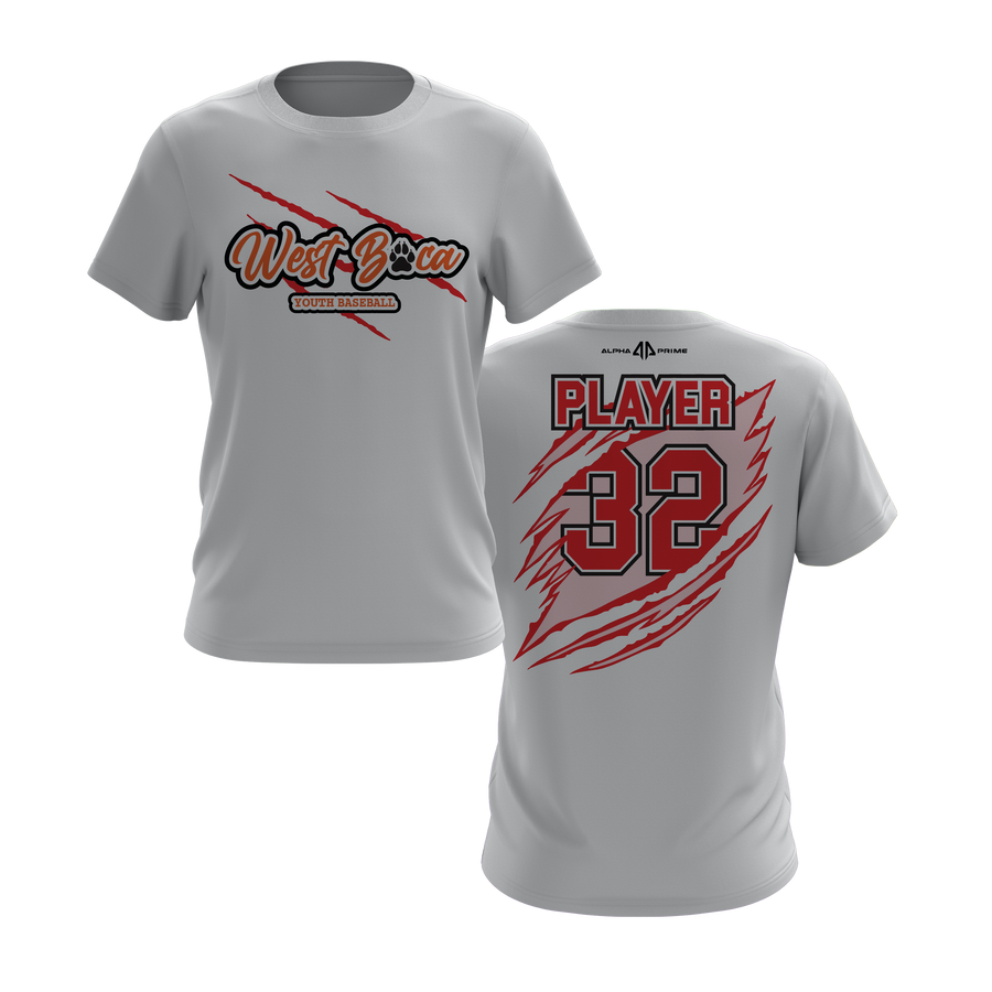 Personalized WBYB Short Sleeve Shirt - Red Team Claw Mark Logo