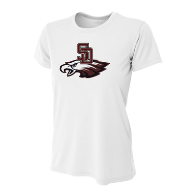 Stoneman Douglas Eagles Baseball Logo Women's White Shirt V1