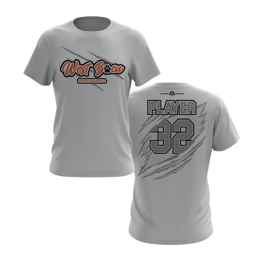 Personalized WBYB Short Sleeve Shirt - Silver Team Claw Mark Logo