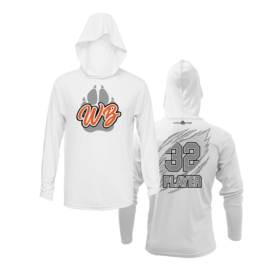 Personalized WBYB Lightweight Hoodie - Silver Team Paw Print Logo