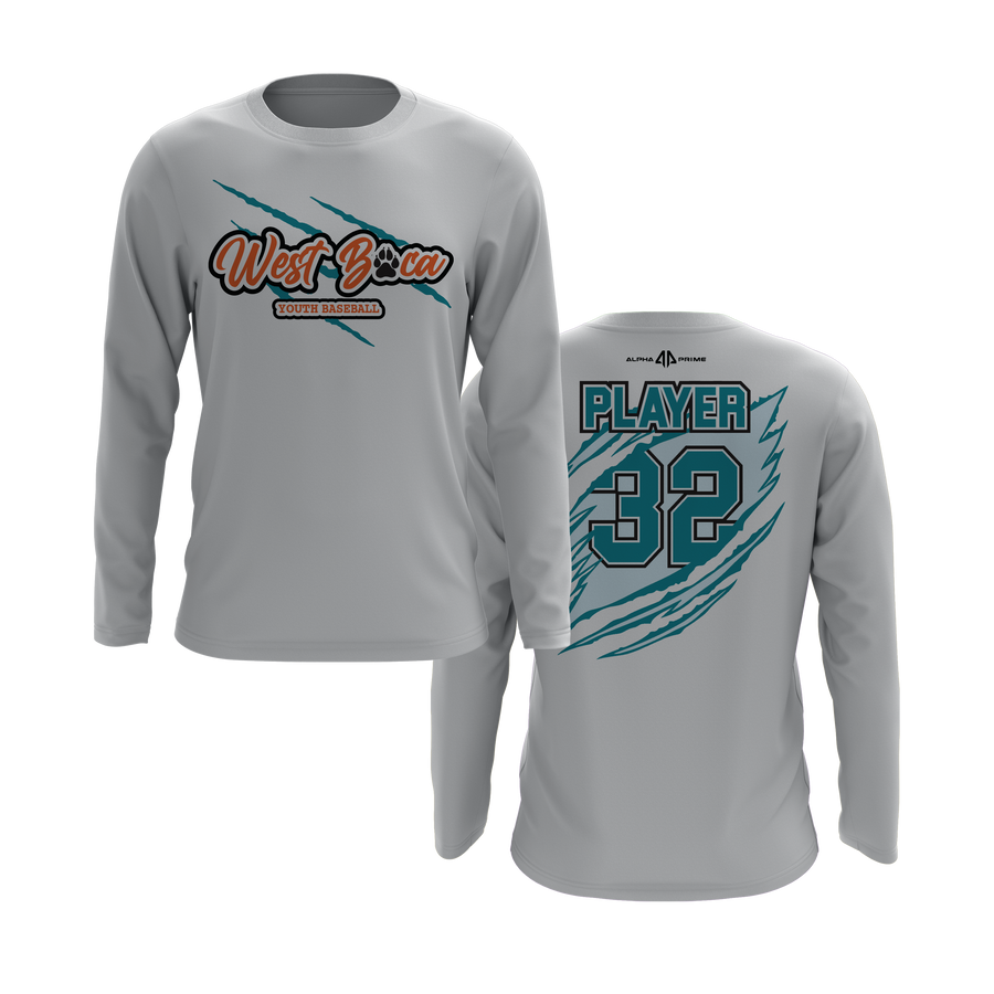 Personalized WBYB Long Sleeve Shirt - Teal Team Claw Mark Logo