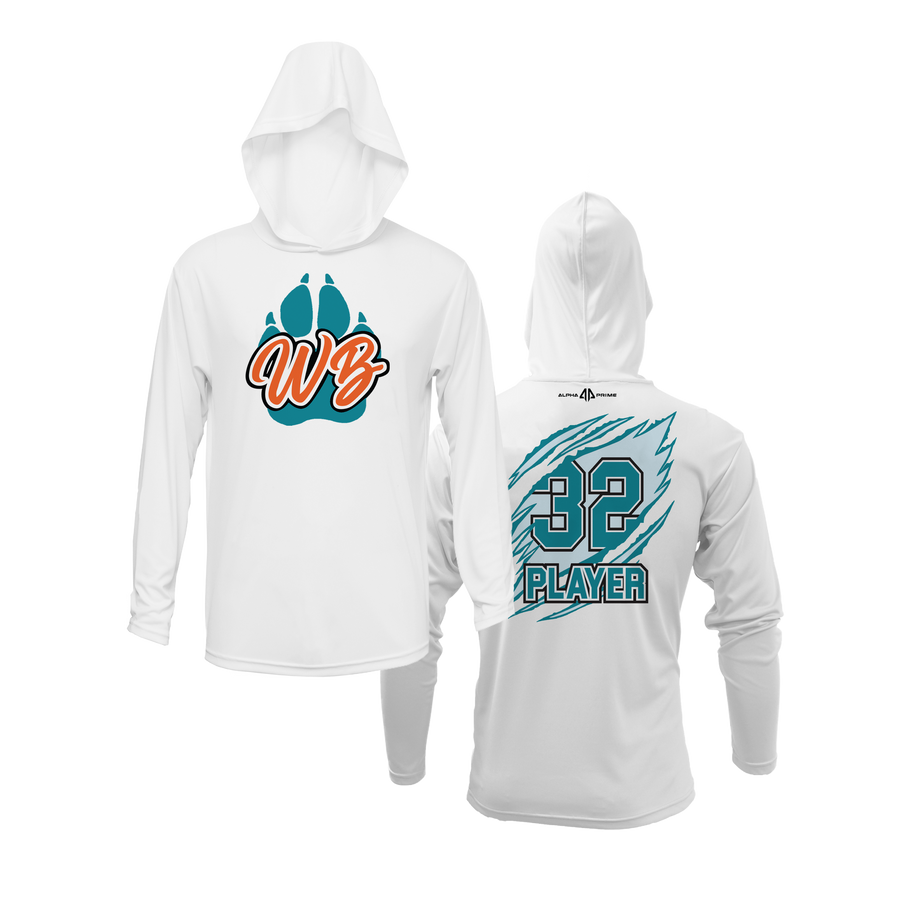 Personalized WBYB Lightweight Hoodie - Teal Team Paw Print Logo