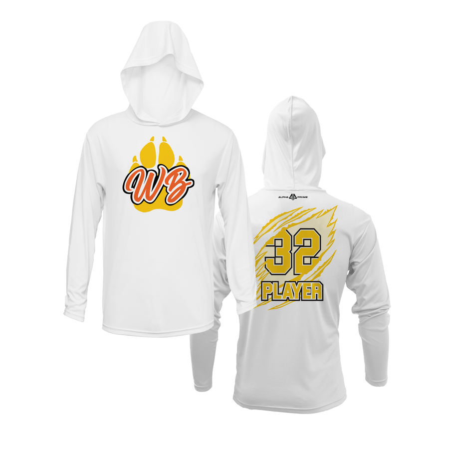 Personalized WBYB Lightweight Hoodie - Yellow Team Paw Print Logo