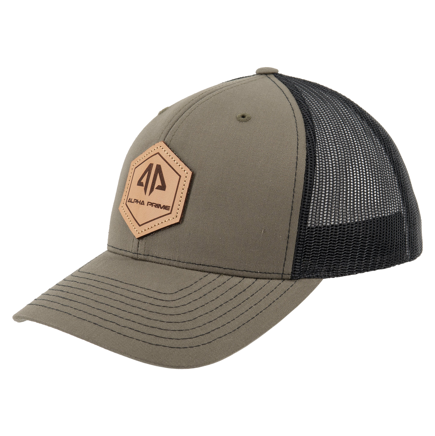 AP Retro Trucker Snapback Hat - Heather Grey & Red - Alpha Prime