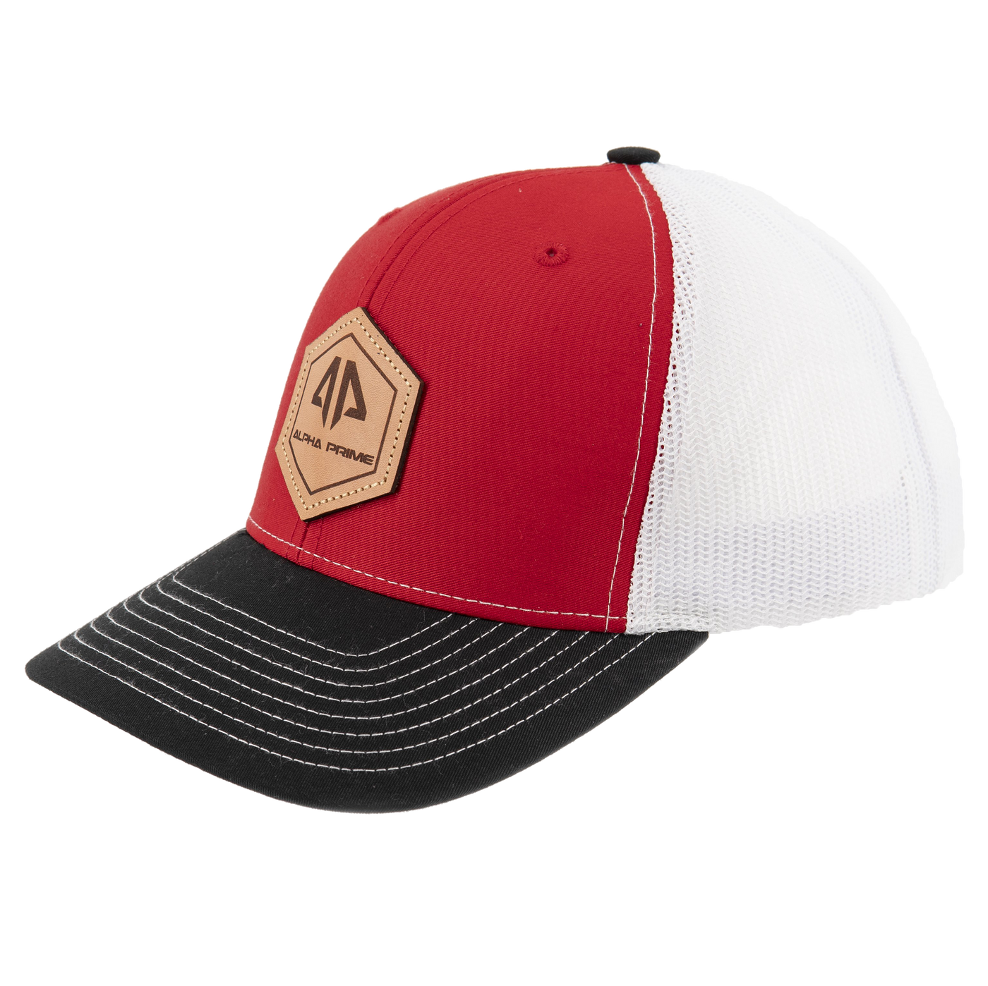 AP Retro Trucker Snapback Hat - Heather Grey & Red - Alpha Prime